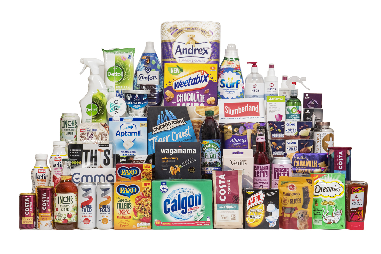 Assorted branded FMCG products